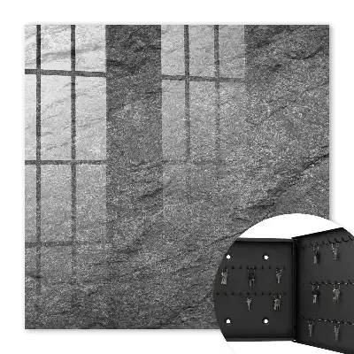 Wall mounted key cabinet Gray stone