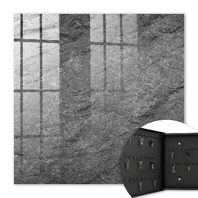 Wall mounted key cabinet Gray stone