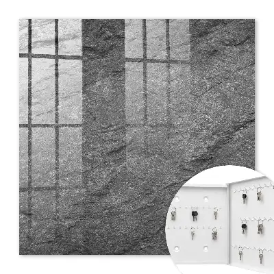 Wall mounted key cabinet Gray stone