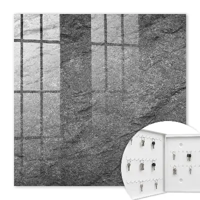 Wall mounted key cabinet Gray stone