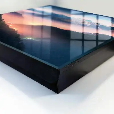Key cabinet Mountain panorama with city lights