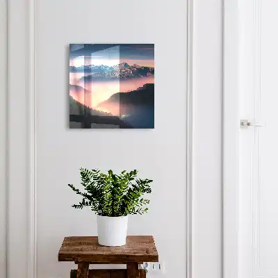 Key cabinet Mountain panorama with city lights