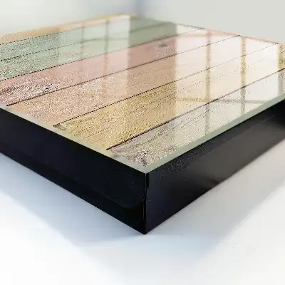 Wall mounted key cabinet Pastel boards with visible grain