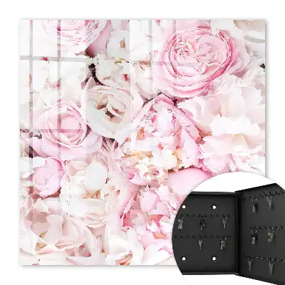 Wall mounted key cabinet Pastel flowers elegance harmony