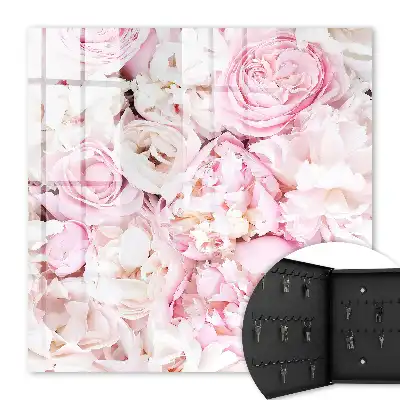 Wall mounted key cabinet Pastel flowers elegance harmony