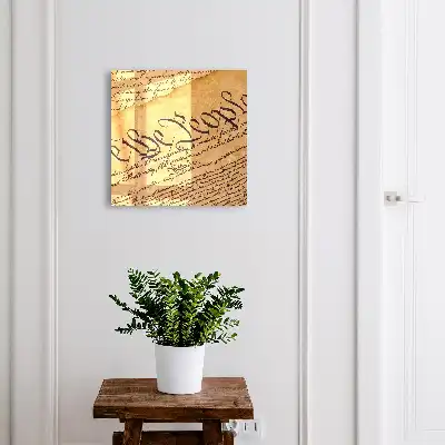 Wall mounted key box An old document in elegant handwriting