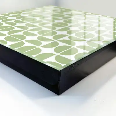 Wall mounted key cabinet Green geometry on white background