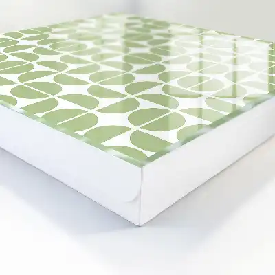 Wall mounted key cabinet Green geometry on white background