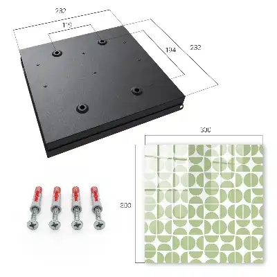 Wall mounted key cabinet Green geometry on white background