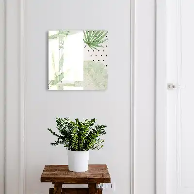Wall mounted key box Green leaves in white background