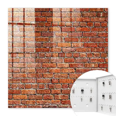 Key box for home Brick wall with warm shades