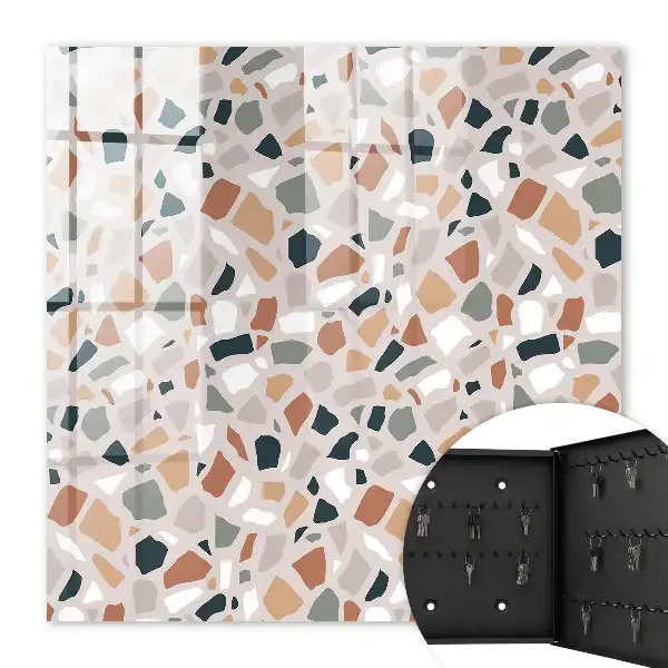 Decorative key box Cream gray stone mosaic