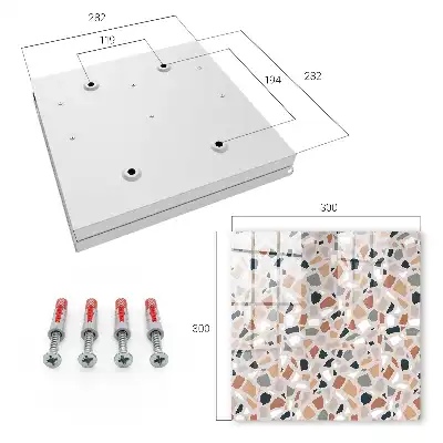 Decorative key box Cream gray stone mosaic