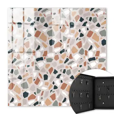 Decorative key box Cream gray stone mosaic