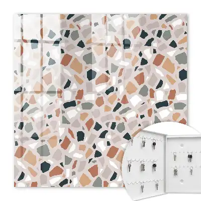 Decorative key box Cream gray stone mosaic
