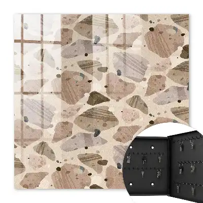 Wall mounted key cabinet Organic beige and brown compositions
