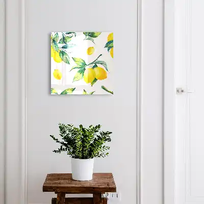 Decorative key box Watercolor lemon leaves