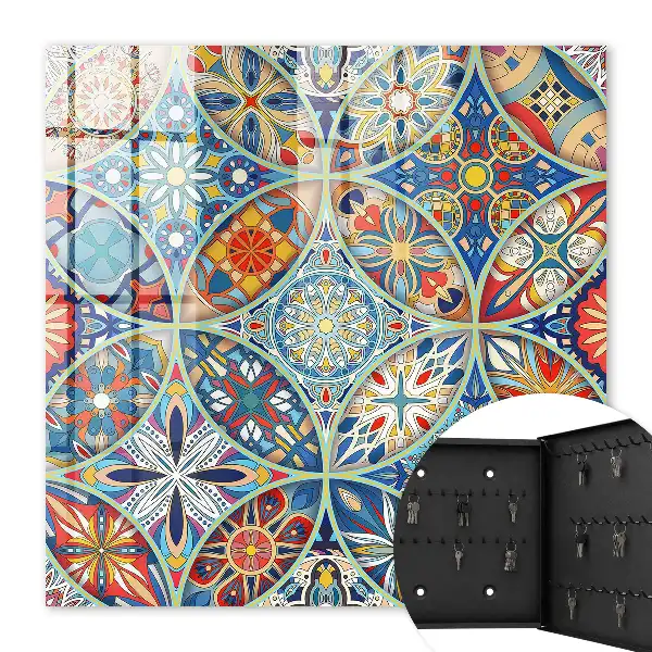 Wall mounted key box A colorful mosaic of intense