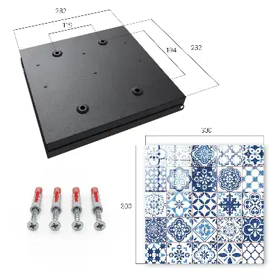 Key box for home Blue tiles with unique patterns