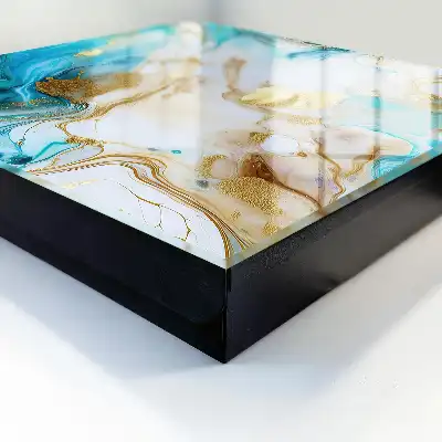 Wall mounted key box Turquoise patterns in a dynamic composition