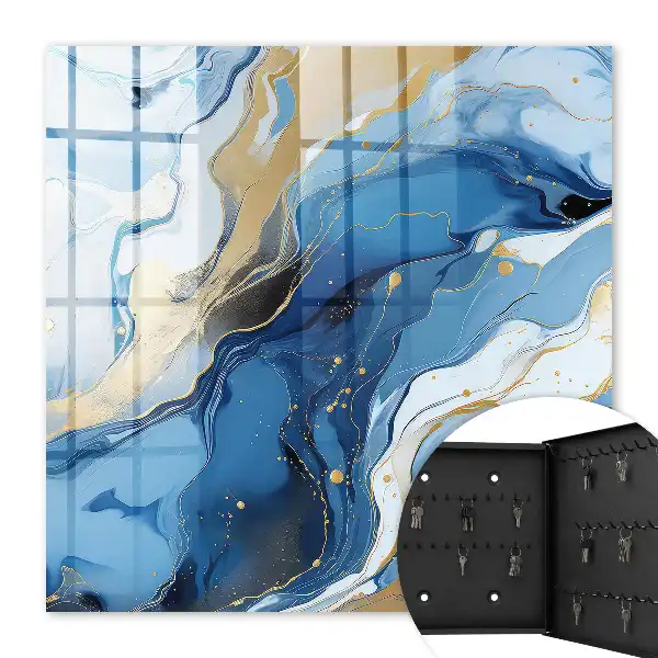 Decorative key box Colorful swirl blue and yellow abstraction