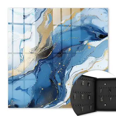 Decorative key box Colorful swirl blue and yellow abstraction