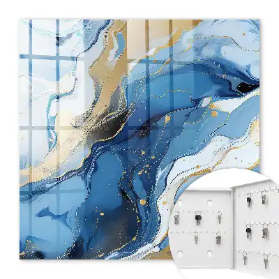 Decorative key box Colorful swirl blue and yellow abstraction