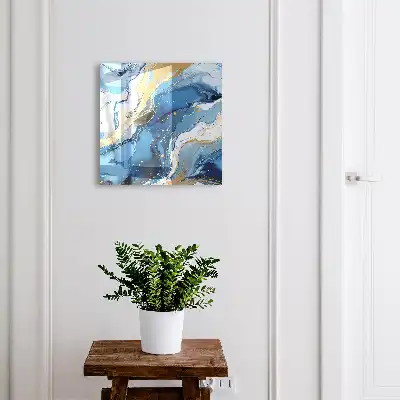 Decorative key box Colorful swirl blue and yellow abstraction