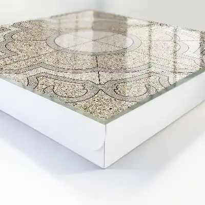 Wall mounted key cabinet Elegant gray and beige mosaic