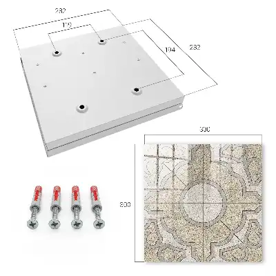 Wall mounted key cabinet Elegant gray and beige mosaic