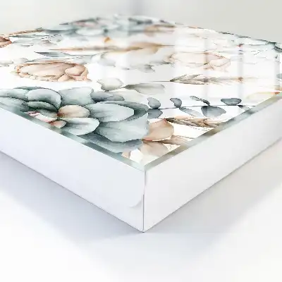 Wall mounted key box Watercolor flowers in soft colors