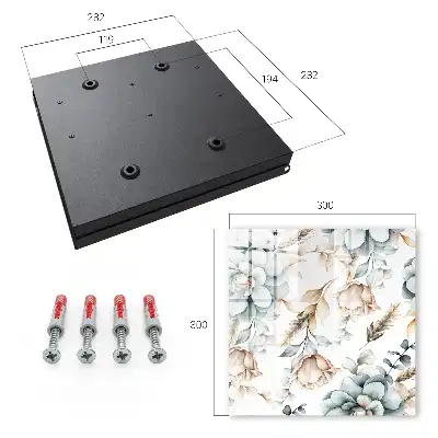 Wall mounted key box Watercolor flowers in soft colors