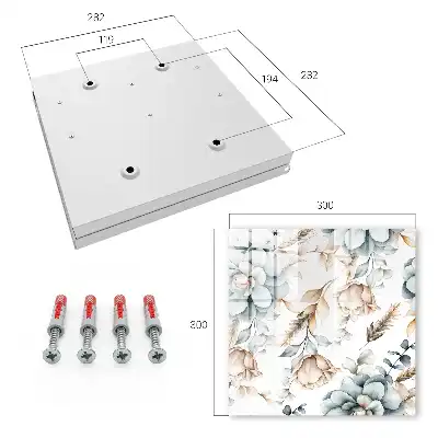 Wall mounted key box Watercolor flowers in soft colors