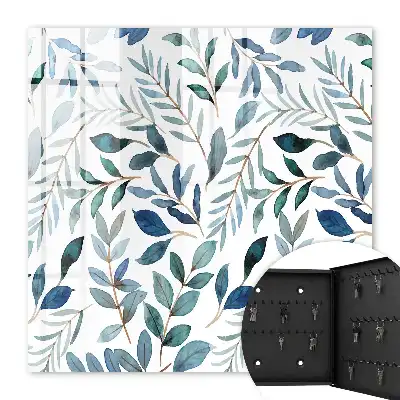 Key box for home Plant watercolors on a white background