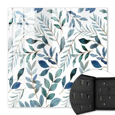 Key box for home Plant watercolors on a white background