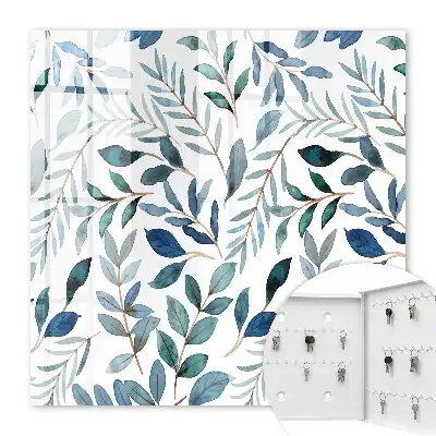 Key box for home Plant watercolors on a white background