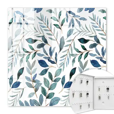 Key box for home Plant watercolors on a white background