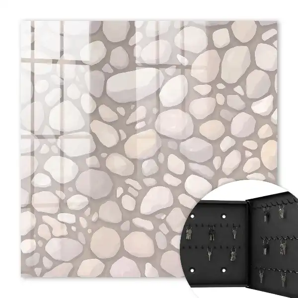Wall mounted key cabinet Stone structure in shades of beige