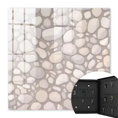 Wall mounted key cabinet Stone structure in shades of beige