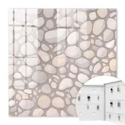 Wall mounted key cabinet Stone structure in shades of beige