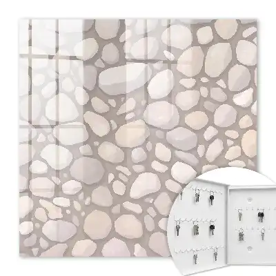 Wall mounted key cabinet Stone structure in shades of beige