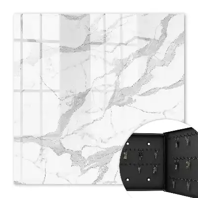 Wall mounted key box Marble elegance white gray
