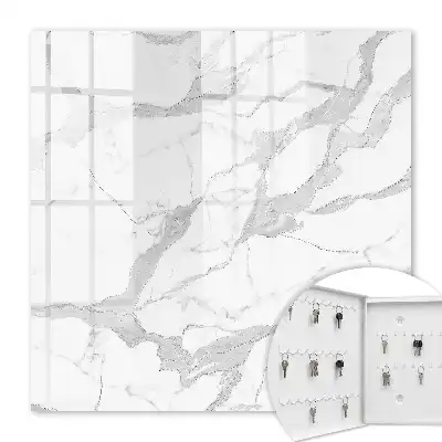 Wall mounted key box Marble elegance white gray