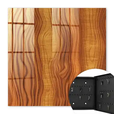 Key box for home Wooden waves in brown tones