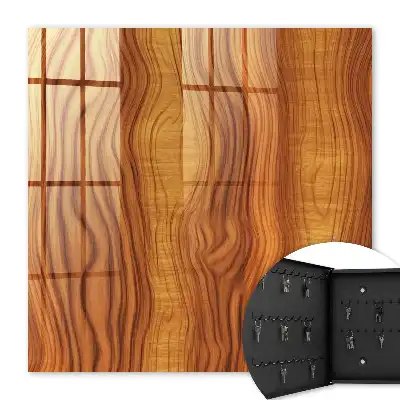 Key box for home Wooden waves in brown tones