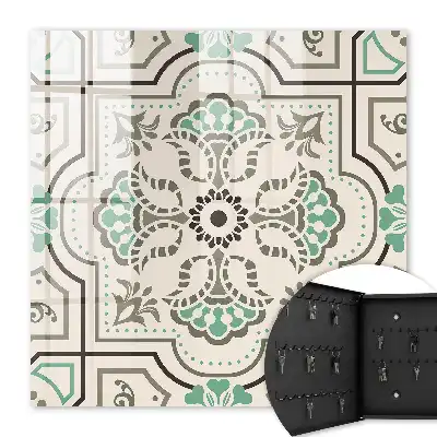 Key box for home Geometric decoration with plant accents