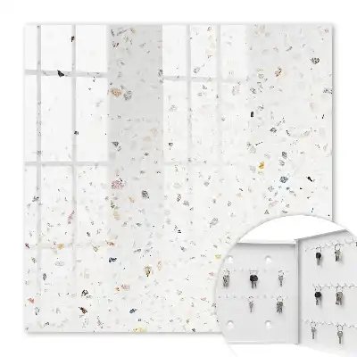 Wall mounted key cabinet Bright terrazzo bringing freshness