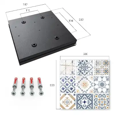 Wall mounted key cabinet Tile patterns in classic colors