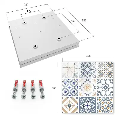 Wall mounted key cabinet Tile patterns in classic colors