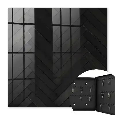 Decorative key box The dark elegance of herringbone wood